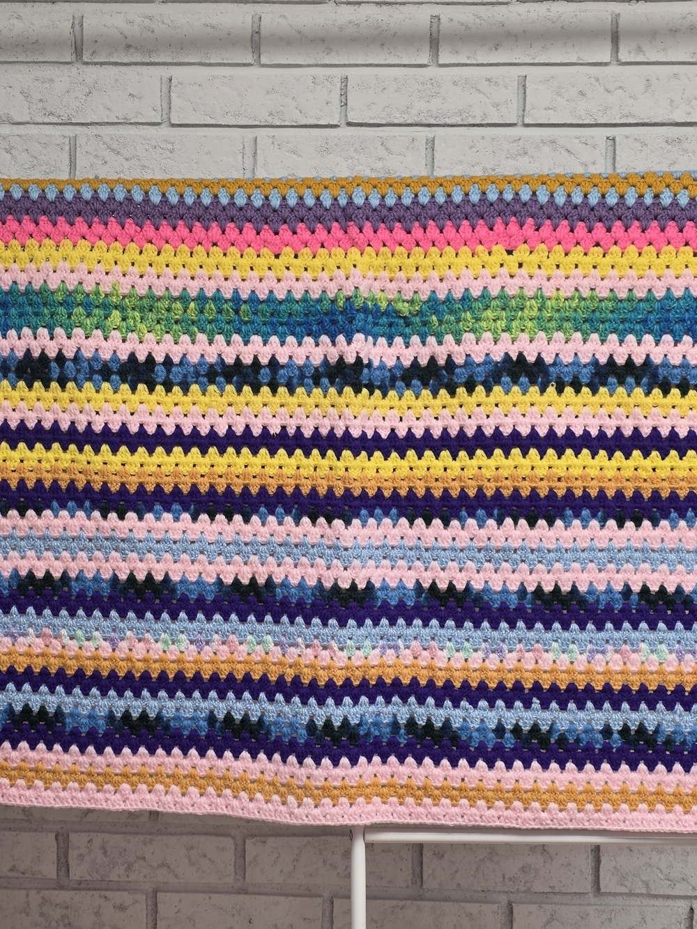 Handmade Multicolor Crochet Baby Blanket | 37" x 39" Lap Blanket